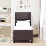 vidaXL Lit à ressorts avec matelas Marron foncé 80 x 200 cm tissu