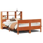 vidaXL Lit bibliothèque sans matelas cire marron 140x190 cm pin massif