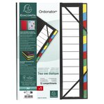 Trieur rigide Ordonator dos extensible 12 compartiments Noir x 6 EXACOMPTA