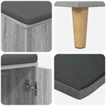 vidaXL Banc d'entrée avec coussin Gris Sonoma 80 x 38 x 46 cm