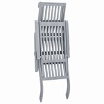 vidaXL Chaise longue d'extérieur avec repose-pied Délavage gris Acacia