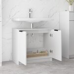vidaXL Armoire de salle de bain Blanc brillant 64 5x33 5x59 cm