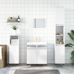 vidaXL Armoire de bain blanc brillant 58x33x60 cm bois d'ingénierie