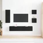 vidaXL Ensemble TV 5 pièces en bois noir chêne