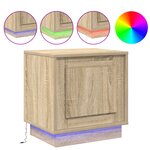vidaXL Table de chevet avec lumières LED Chêne Sonoma 44x34 5x45 cm