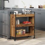 vidaXL Chariot de cuisine Manuel Bois ancien 70 x 30 x 82 cm