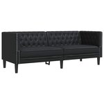 vidaXL Ensemble de Canapés 3 Pièces Noir 194 x 74.5 x 70.5 cm Faux cuir