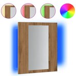 vidaXL Armoire de salle de bain miroir LED chêne artisanal 40x12x45 cm