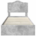 vidaXL Lit de Rangement Gris béton 90 x 190 cm Bois d'ingénierie