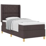 vidaXL Lit à ressorts avec matelas Marron foncé 100 x 200 cm tissu