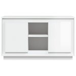 vidaXL Buffet blanc brillant 102x35x60 cm bois d'ingénierie