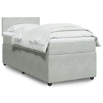 vidaXL Sommier à lattes de lit et matelas Gris clair 90x190 cm Velours