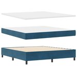 vidaXL Lit à ressort LED avec matelas Bleu foncé 180 x 200 cm tissu