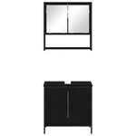 vidaXL Ensemble de mobilier de salle de bain avec étagère 2 Pièces Noir