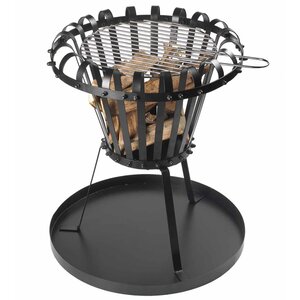 Perel Brasero avec bac à cendres Rond Noir BB650