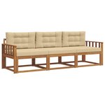 vidaXL Ensemble de canapés d'extérieur 3 Pièces Naturel et Beige