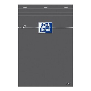Bloc-notes A5 quadrillé 80 feuilles 80g Modèle Gris OXFORD