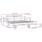 vidaXL Lit de jour avec gigogne et tiroirs sans matelas blanc 90x190cm