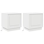 vidaXL Cabinet de chevet avec 2 Pièces Blanc 44 x 34 5 x 45 cm