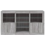 vidaXL Buffet avec lumières LED sonoma gris 123x37x67 cm