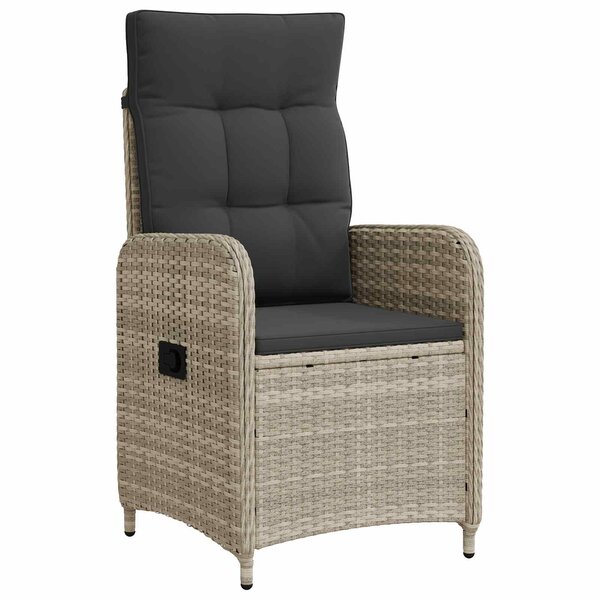 vidaXL Chaise de jardin inclinable Gris clair et gris foncé