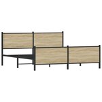 vidaXL Cadre de lit en métal sans matelas chêne sonoma 200x200 cm