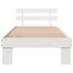 vidaXL Cadre de lit avec tête de lit Blanche 100x200 cm Bois massif Pin
