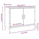 vidaXL Armoire lavabo vieux bois 80x30x60 cm bois d'ingénierie