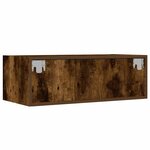 vidaXL Meuble TV avec lumières LED chêne fumé 75x35 5x25 cm