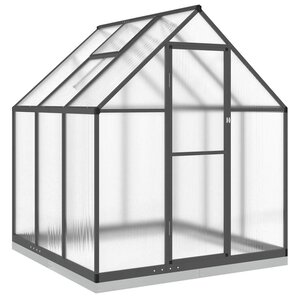 vidaXL Serre avec cadre de base anthracite 169x169x202 cm aluminium
