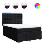 vidaXL Sommier à lattes de lit avec matelas Noir 140x200 cm Tissu