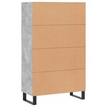 vidaXL Buffet haut gris béton 69 5x31x115 cm bois d'ingénierie