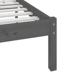 vidaXL Cadre de lit Gris Bois de pin massif 200x200 cm