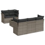 vidaXL Salon de jardin 6 Pièces avec coussins gris résine tressée