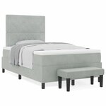 vidaXL Lit à ressorts avec matelas Gris clair 120 x 200 cm Velours