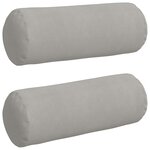 vidaXL Coussins d'accent 2 Pièces Gris clair Ø 25 x 70 cm