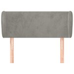 vidaXL Tête de lit avec oreilles Gris clair 103x23x78/88 cm Velours