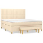 vidaXL Sommier à lattes de lit avec matelas Crème 160x200 cm Tissu
