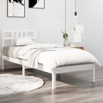 vidaXL Cadre de lit sans matelas blanc 100x200 cm bois massif