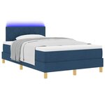 vidaXL Lit à ressort LED avec matelas Bleu 120 x 190 cm tissu