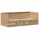 vidaXL Lit d'appoint Chêne artisanal 75 x 190 cm Bois d'ingénierie