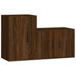 vidaXL Ensemble de meubles TV 2 Pièces Chêne marron Bois d'ingénierie