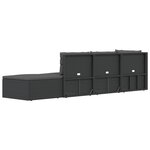 vidaXL Salon de jardin 5 Pièces avec coussins Noir Résine tressée