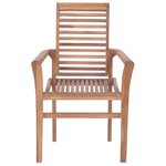 vidaXL Chaises à dîner 4 Pièces avec coussins beige Bois de teck solide