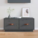 vidaXL Meuble TV Gris 80x34x35 cm Bois de pin massif