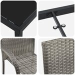 vidaXL Ensemble de Salle à Manger de Jardin de 7 Pièces Gris Poly Rattan