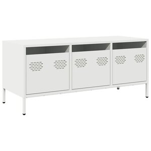 vidaXL Meuble TV blanc 101 5x39x43 5 cm acier laminé à froid