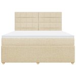 vidaXL Sommier à lattes de lit avec matelas Crème 180x200 cm Tissu