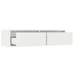 vidaXL Meuble TV avec lumières LED blanc 100X35 5x25 cm