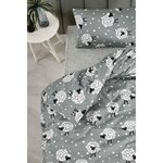 Parure de lit - housse de couette 220 x 240 + 2 taies d'oreiller 60 x 60 65 coton- Gris